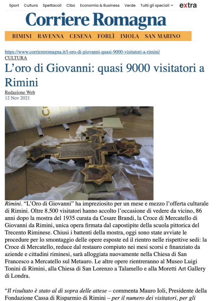 L’oro di Giovanni: quasi 9000 visitatori a Rimini